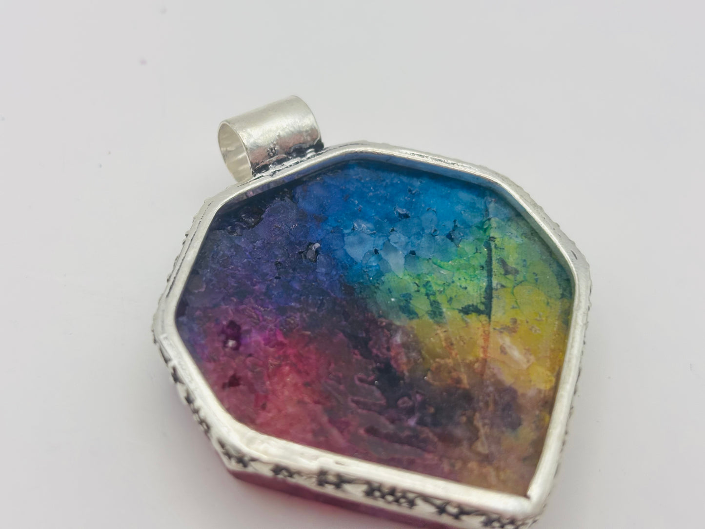 925 hallmarked Rainbow Solar Quartz Pendant