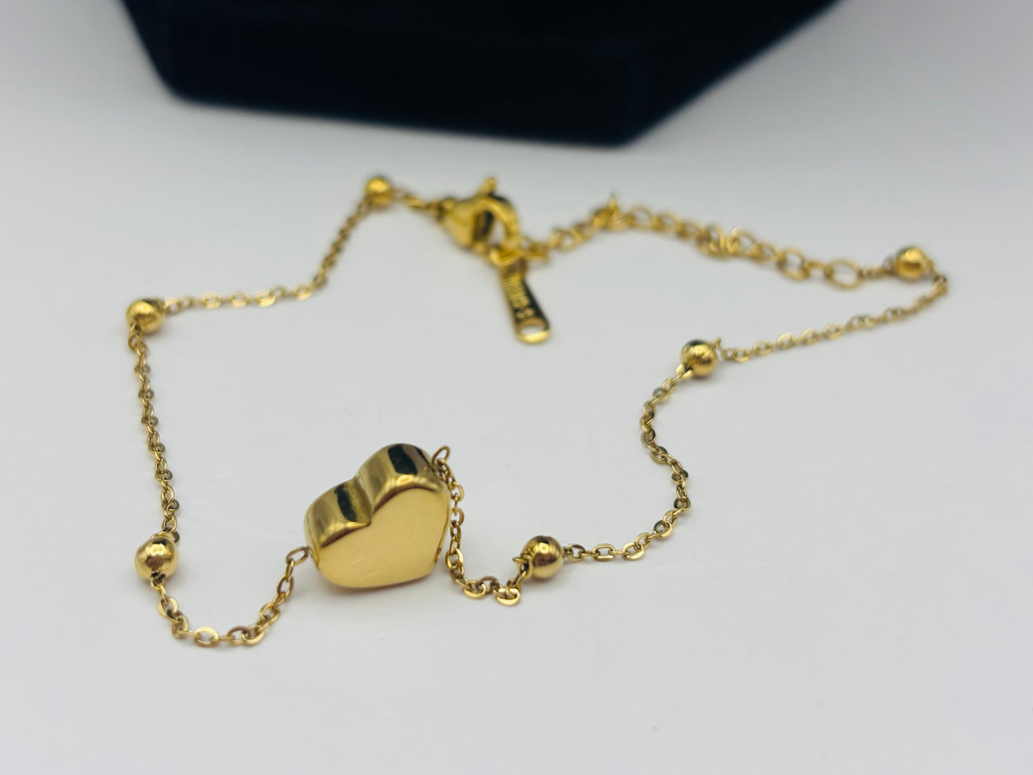 18 K gold plated Heart Chain Titanium Steel Electroplating Jewelry Set