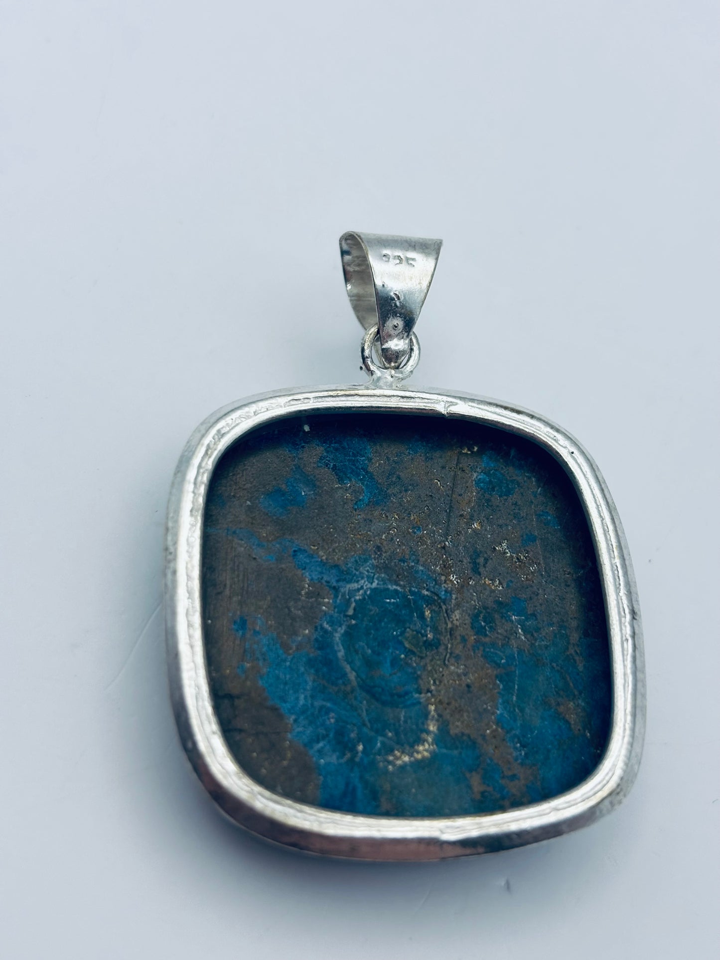 925 Silver Hallmarked Natural Azurite Pendant