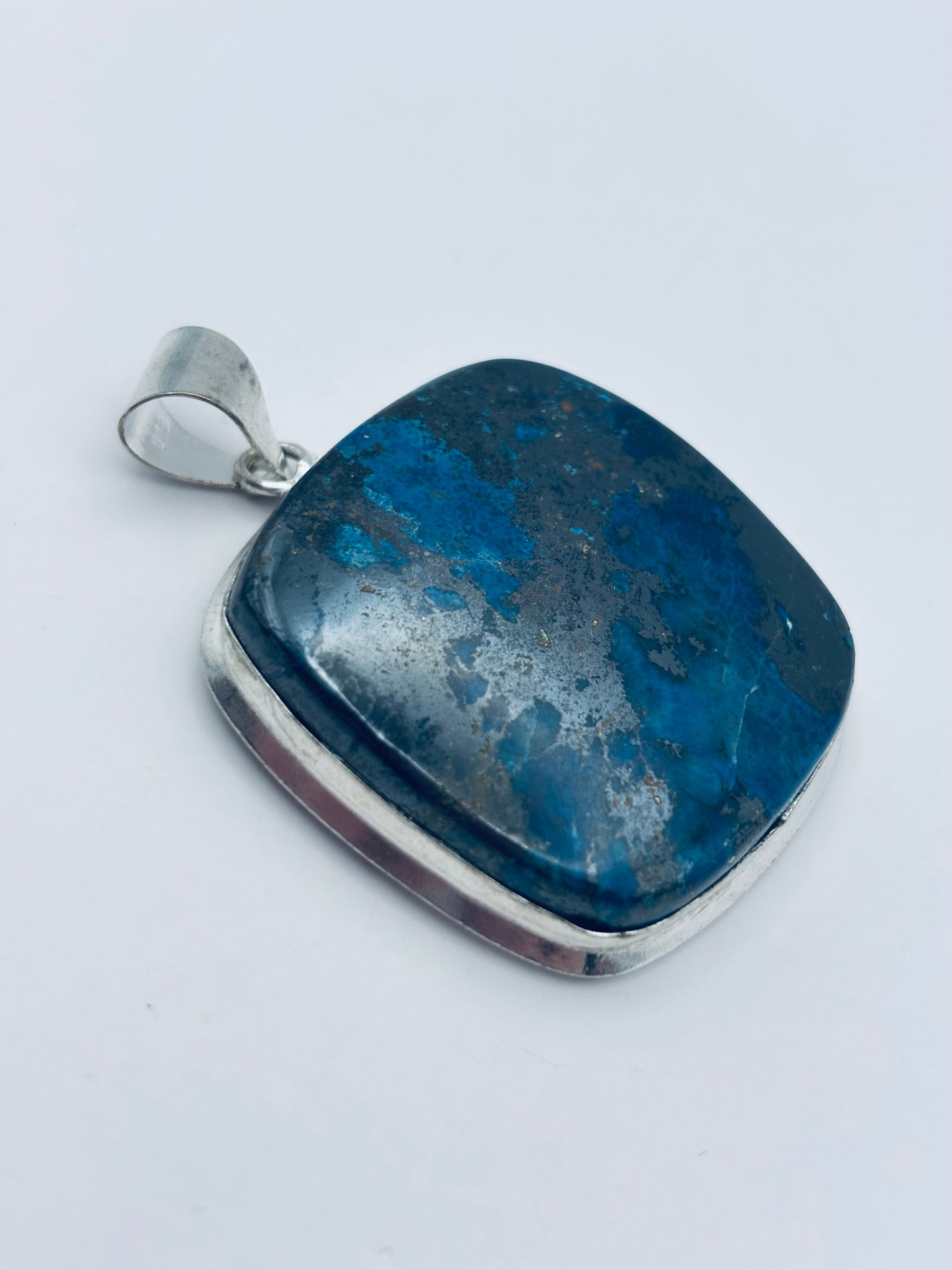 925 Silver Hallmarked Natural Azurite Pendant