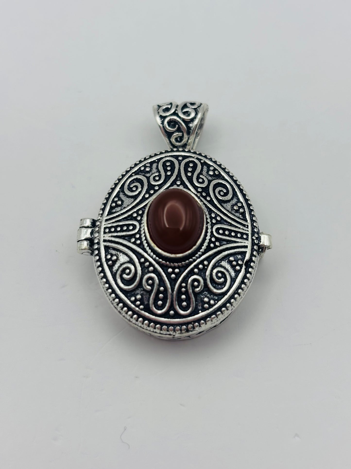 925 Silver Hallmarked Natural Carnelian Poison Pendant