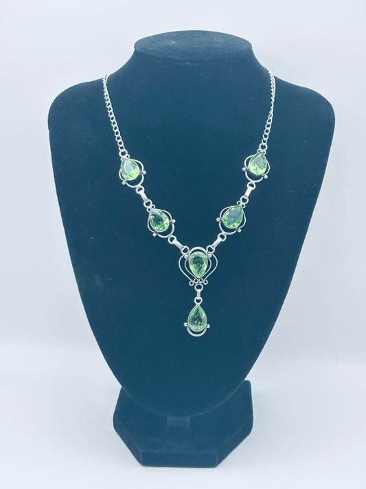 925 Silver Hallmarked Lab-Made Peridot