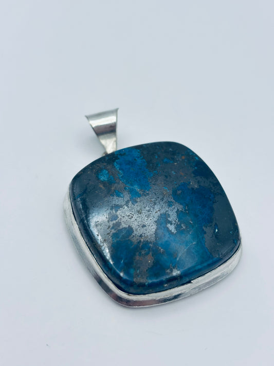 925 Silver Hallmarked Natural Azurite Pendant