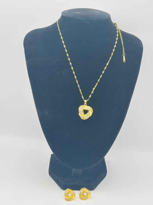 18 K Gold Plated Necklace and matching Earrings