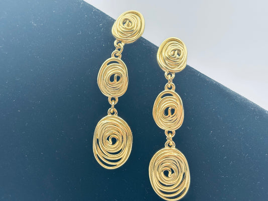 Circle Geometric Stainless Steel 18K Gold Plated Earrings.